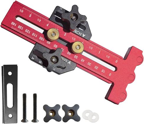 Thin Rip Jig Table Saw Jig Guide,Making Repetitive Narrow Strip Cuts 3 Pulleys Woodworking Tools, Fits for 3/8" X 3/4" T Slot,with Table Saw Band Saw Router Table (RED) in Kuwait