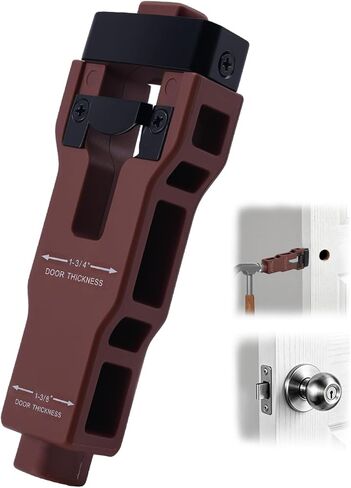 eZAKKA Aluminum Door Hinge Jig & Damage-Free Lock Hole Installation Kit | Heavy-Duty Router Template for 2.5"-5" Hinges, Adjustable Drill Guide with 2-1/8" Hole Saw for 1-3/8" & 1-3/4" Wood Doors in Saudi Arabia