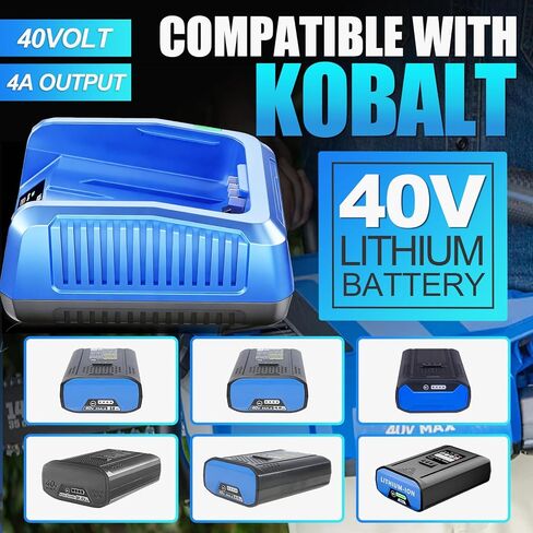 شاحن سريع 40 فولت استبدال لشاحن بطارية Kobalt 40V، متوافق مع بطارية Kobalt 40V Li-ion KB640-03 KB240-06 KB640-06 KB245-06 KB440-03 in Kuwait