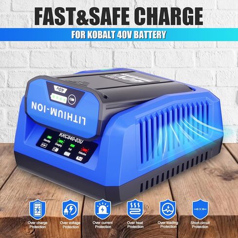 شاحن سريع 40 فولت استبدال لشاحن بطارية Kobalt 40V، متوافق مع بطارية Kobalt 40V Li-ion KB640-03 KB240-06 KB640-06 KB245-06 KB440-03 in Kuwait
