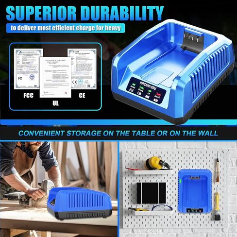 شاحن سريع 40 فولت استبدال لشاحن بطارية Kobalt 40V، متوافق مع بطارية Kobalt 40V Li-ion KB640-03 KB240-06 KB640-06 KB245-06 KB440-03 in Kuwait