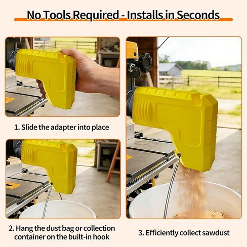 THOUSANDSUNNY Table Saw Dust Collector Adapter, for D'ewalt Gravity Powered Dust Collection Attachment with Hook for Workshop Jobsite 2.05 Inch in Kuwait