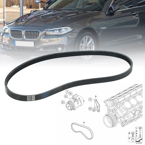 11287512971 حزام الضاغط 2000-2008 مناسب لاستبدال BMW 7 Series 735Li 745Li #11287512762 11287631814 7512762 7512971 1124PK860 4PK860 AD04R860 4PK860 4PK863 860K4 DV4PK0860 in Kuwait
