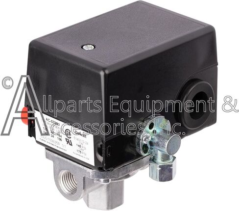 مفتاح ضغط AC-0789 4 منافذ 145-175 رطل لكل بوصة مربعة ثنائي القطب 120-240 فولت متوافق مع وحدات ضاغط الهواء بكابل Craftsman وDeVilbiss وPorter in Kuwait