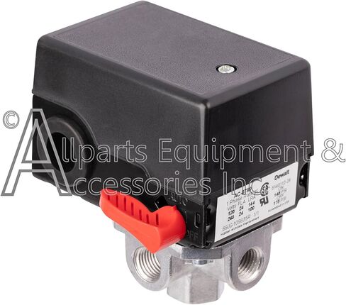 مفتاح ضغط AC-0789 4 منافذ 145-175 رطل لكل بوصة مربعة ثنائي القطب 120-240 فولت متوافق مع وحدات ضاغط الهواء بكابل Craftsman وDeVilbiss وPorter in Kuwait