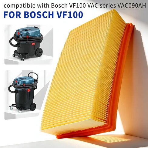 استبدال مرشح الورق المطوي المسطح VF100 لسلسلة Bosch VAC VAC090AH VAC090A VAC090S VAC140AH VAC140A VAC140S طاردات الغبار فلتر HEPA in Kuwait