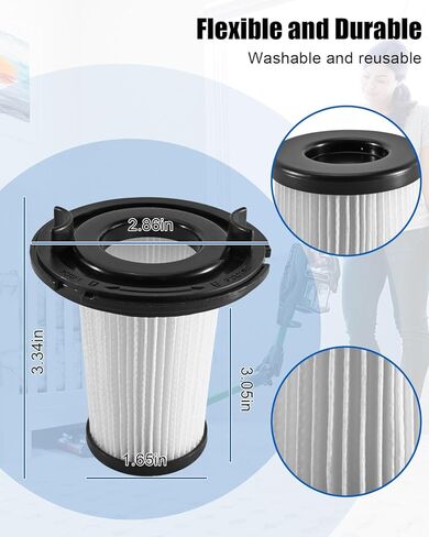 2PCS Vacuum Filter Fit for WHALL EV-691 Cordless Vacuum Cleaner, Dry Vac Filter Cleaner for Home, Washable Reusable Vacuum Filter in Kuwait