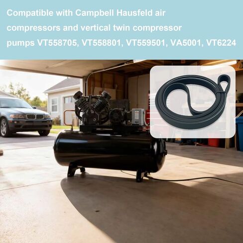 Compatible with Campbell Hausfeld Air Compressor Drive Belt Replacement for Models VT558705, VT558801, VT559501, VA5001, VT6224 – Replaces BT004800AV, BT-48, Durable Compressor Belt, Easy Installation in Kuwait