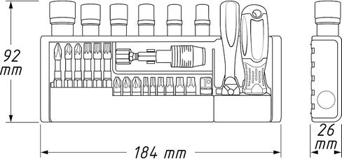 حامل أدوات HAZET Smartholder 2300SH-1 I مجموعة أدوات مكونة من 39 قطعة، المحرك: مسدس 6.3 (1/4 بوصة)، مربع 6.0.12 بوصة (1/4 بوصة) I مجموعة أدوات عملية سهلة الاستخدام للغاية وصغيرة الحجم in Kuwait