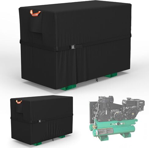 Air Compressor Cover for AG-S1002, Suitable for AG2-SM14 Series and Other Air Compressor Covers of the Same Size, Waterproof and Dustproof with Circular Buckle Strap, Black in Kuwait