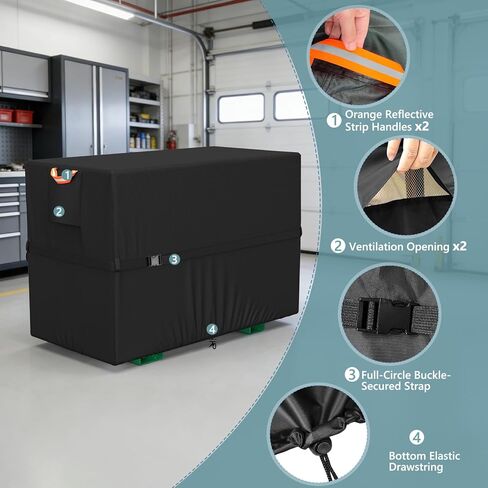 Air Compressor Cover for AG-S1002, Suitable for AG2-SM14 Series and Other Air Compressor Covers of the Same Size, Waterproof and Dustproof with Circular Buckle Strap, Black in Kuwait