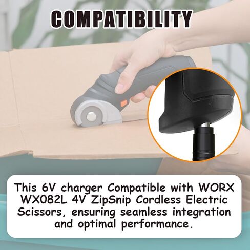 شاحن 6 فولت متوافق مع مقص كهربائي لاسلكي Worx 4V ZipSnip WX082L سلك إمداد طاقة بديل in Kuwait
