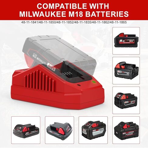 Powilling 18V Rapid Battery Charger Station for 48-11-1850 18V Charger Compatible with Milwaukee 18 Volt Lithium Battery(Not Made in Milwaukee) in Kuwait