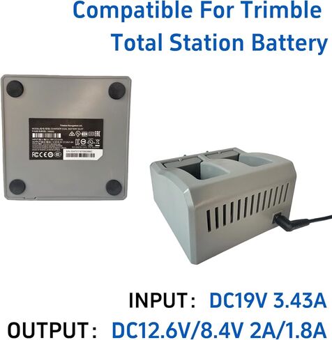 شاحن بطارية بفتحات مزدوجة جديدة لبطارية Trimble R4 R6 R7 R8 R10 R12، S3 S5 S6 S7 S8 S9، شاحن مزدوج تحديث جديد لبطارية Trimble Total Station GNSS GPS RTK in Kuwait