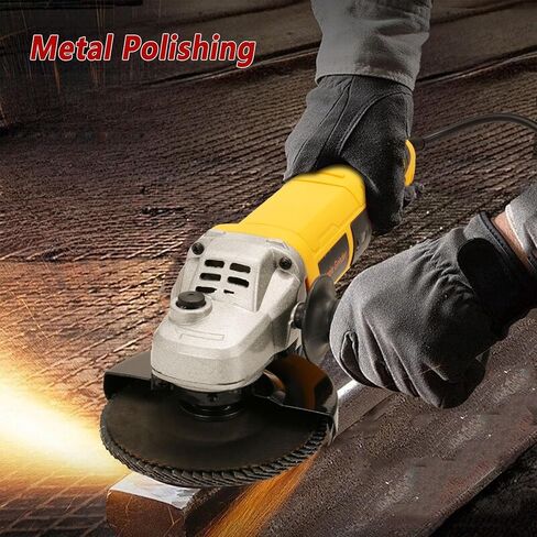 Angle Grinder 5 Inch 10.0 Amp 1280W Electric Grinder Tool,6-Variable-Speed, 11000 RPM, Paddle Switch with Lock-on Button, Professional Tool for Metal Cutting & Grinding and Polishing in Kuwait