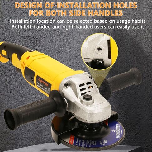 Angle Grinder 5 Inch 10.0 Amp 1280W Electric Grinder Tool,6-Variable-Speed, 11000 RPM, Paddle Switch with Lock-on Button, Professional Tool for Metal Cutting & Grinding and Polishing in Kuwait