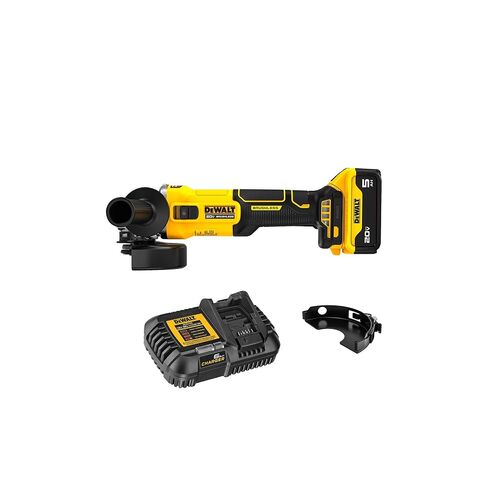 DEWALT 20V MAX مجموعة أدوات طحن زاوية الطاقة اللاسلكية 4 1/2 بوصة مع بطارية وشاحن (DCG407P1) in Kuwait