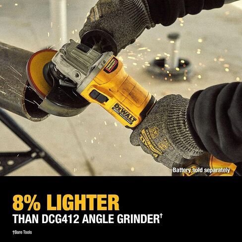 DEWALT 20V MAX مجموعة أدوات طحن زاوية الطاقة اللاسلكية 4 1/2 بوصة مع بطارية وشاحن (DCG407P1) in Kuwait
