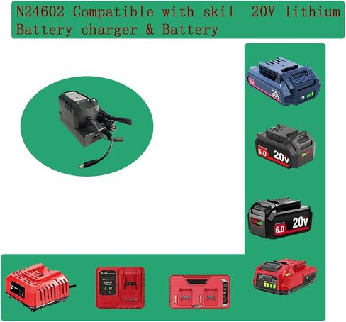 شاحن بطارية Skil 20V 6.0 A SC535801 QC536001 CB5196B-11 للشحن BY519601 BY519603 BY519701 BY519702 BY519703 BY5100B-00 … in Kuwait