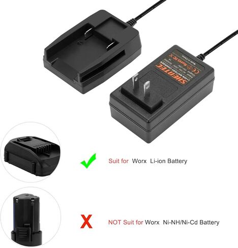 شاحن ليثيوم Shentec 18 فولت و20 فولت متوافق مع بطارية Worx WA3875 Wa3757 Wa3578 WA3525 Wa3522 WA3544 WA3512 WA3520 WA3525 WA3512.1 WA3742 WA3732 WA3847 in Kuwait