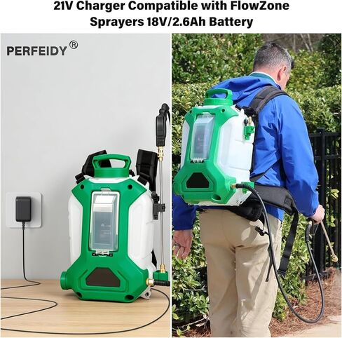 21V Power Cord Compatible for FlowZone Sprayers 18V/2.6Ah Battery,UL Listed Perfeidy Charger Adapter Power Supply Black in Kuwait