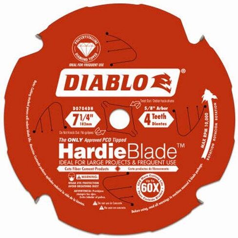 شفرة منشار Diablo HardieBlade للأسمنت الليفي - 7-1/4 بوصة × 4 أسنان، طرف PCD - D0704DH (عبوة من قطعتين) in Kuwait