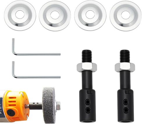 arricraft 2 Bags Shaft Arbor Extender, 2 Styles Steel Spindle Adapters Motor Arbor Adapter Bench Grinder Extension Shaft Backing Kit for Polisher Sander Polishing Grinding Buffing Wheel Rotary in Kuwait