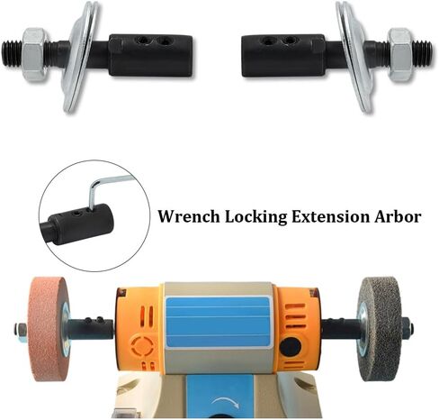 arricraft 2 Bags Shaft Arbor Extender, 2 Styles Steel Spindle Adapters Motor Arbor Adapter Bench Grinder Extension Shaft Backing Kit for Polisher Sander Polishing Grinding Buffing Wheel Rotary in Kuwait