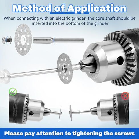 Diamond Cutting Wheel Kit, 20 Pcs 545 Diamond Cutting Wheels(22mm) for Rotary Tools with 4 Pcs 402 Mandrels and 1 Pc Screwdriver, Cutting Blade Set for DIY, Engraving and Grinding of Hard Materials in Kuwait