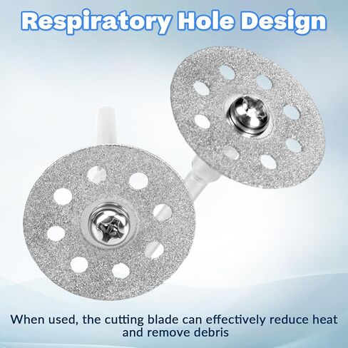 Diamond Cutting Wheel Kit, 20 Pcs 545 Diamond Cutting Wheels(22mm) for Rotary Tools with 4 Pcs 402 Mandrels and 1 Pc Screwdriver, Cutting Blade Set for DIY, Engraving and Grinding of Hard Materials in Kuwait