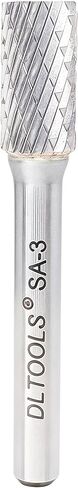 DLTOOLS SB-3 أسطوانة لدغ دوارة من كربيد التنجستن قطع مزدوج مع قطر ساق 1/4 بوصة (6.35 مم) قطر رأس 3/8 بوصة (9.525 مم) وطول قطع 3/4 بوصة (19.05 مم) لأعمال المعادن والخشب. in Kuwait