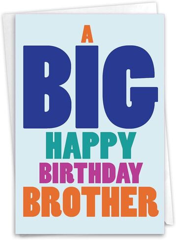 NobleWorks Birthday Brother Greeting Card with 5 x 7 Inch Envelope (1 Card) Special Brother C10621BRG in Saudi Arabia