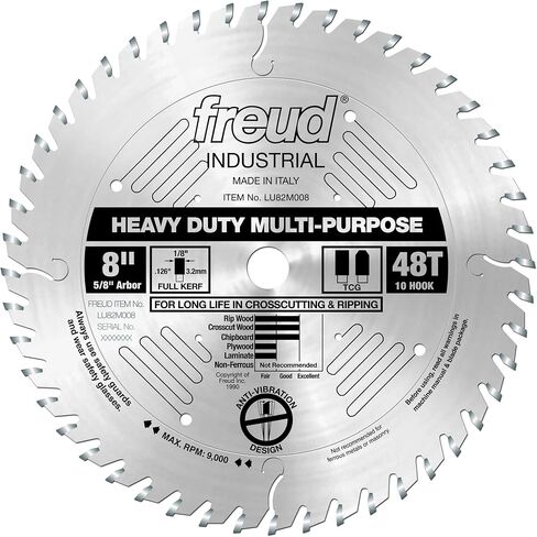 Freud LU82M008: 8" x 48T Heavy Duty Multi-Purpose Blade in Kuwait