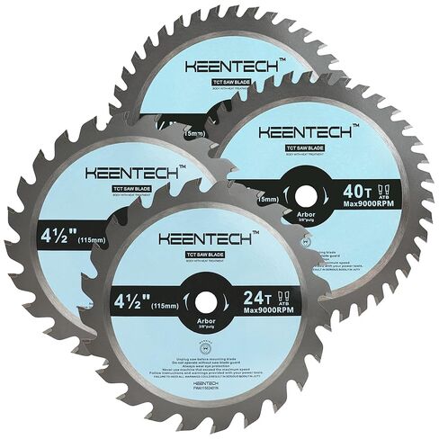 شفرة منشار دائرية KEENTECH مقاس 4-1/2 بوصة 40T × 3/8 بوصة قطع بلمسة نهائية دقيقة للخشب الرقائقي، MDF، OSB، عمر خدمة أطول، 3 عبوات in Kuwait