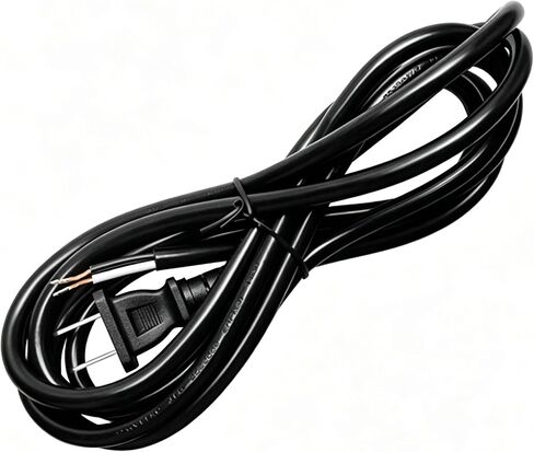 استبدال سلك الطاقة ذو الشقين، كابل 18 AWG سميك 6 أقدام 110 فولت 120 فولت 300 فولت مناسب للأجهزة وأدوات الطاقة، NEMA 1-15P 2-Prong American SJT 18AWG، كابل سلك ذيل in Kuwait