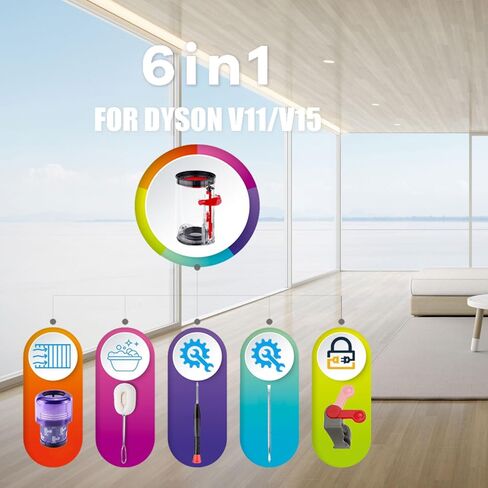 قطع غيار مكنسة صندوق الغبار وقطع غيار الفلتر المتوافقة مع المكانس الكهربائية Dyson V11 V15 SV14 SV15 SV22 - أجزاء ملحقات المكنسة الكهربائية in Kuwait