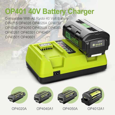 2 منفذ OP401 بديل لشاحن بطارية Ryobi 40 فولت متوافق مع 40 فولت OP4015 OP4026 OP4040 OP4050 OP4060 in Kuwait