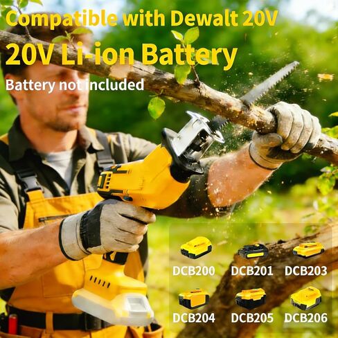 [ترقية 2026] منشار ترددي لاسلكي متوافق مع بطارية Dewalt 20V MAX، سرعة متغيرة 0-3500 SPM، منشار طاقة صغير محمول مع مجموعة 4 شفرات لقطع الخشب المعدني PVC (بدون بطارية) in Kuwait