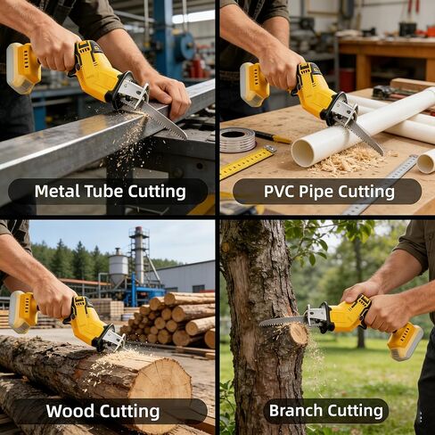 [ترقية 2026] منشار ترددي لاسلكي متوافق مع بطارية Dewalt 20V MAX، سرعة متغيرة 0-3500 SPM، منشار طاقة صغير محمول مع مجموعة 4 شفرات لقطع الخشب المعدني PVC (بدون بطارية) in Kuwait