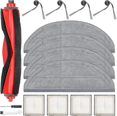 20 Pcs Replacement Kit for Q10 X5 Robot Vacuum, 2 Main Brush, 4 HEPA Filter, 6 Mop Pads, 6 Side Brush, 1 Cleaning Brush and 1 Screwdriver in Saudi Arabia