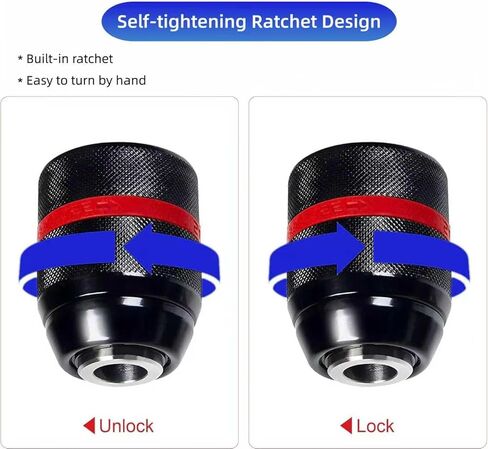 Keyless Drill Chuck，1/2-20UNF Mount 1.5-13mm Self-tighten Drill Chuck for Multi - Functions,Including 3/8" SDS-Plus Shank,1/4" Hex Shank,1/2" Impact Wrench Adapter in Kuwait