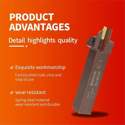 Grooving Turning tool MGHH425R Spring Steel End Face Groove Cutter, MGMN400 Insert,CNC Lathe Cutting Tool Holder(MGHH425R48-60T) in Saudi Arabia