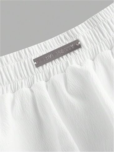 Floerns Women's Y2K Bow Lace Bubble Skirt Elastic Waist A Line Ruffle Mini Skirts in Saudi Arabia