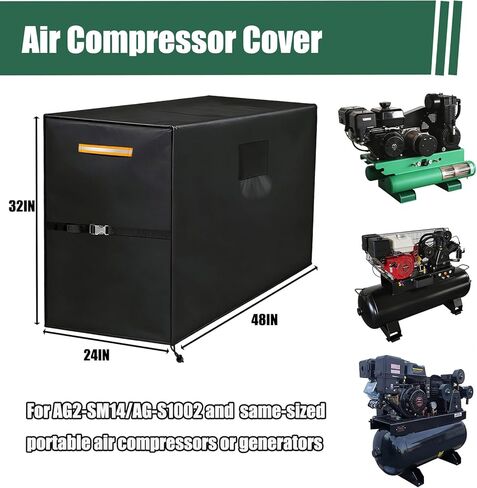 Air Compressor Cover – Waterproof Outdoor Cover for 48"x24"x32" Stationary Compressors, Heavy-Duty Thickened 600D Oxford Fabric Covers for AG2-SM14/AG-S1002 (48"x24"x32") in Kuwait