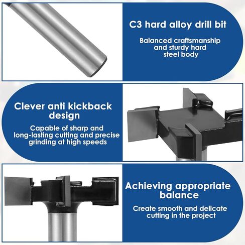 CNC Spoilboard تسطيح راوتر بت 1/2 بوصة تسطيح راوتر بت عرقوب كربيد النجارة بلاطة تسطيح راوتر بت قطر القطع الاحترافي للخشب الرقائقي in Kuwait