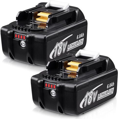 2 حزمة 6.0ah استبدال لماكيتا 18 فولت بطارية ليثيوم أيون BL1890 BL1860 BL1850 BL1840 BL1830 BL1815 BL1820 حزم بطارية أداة لاسلكية متوافقة مع أدوات وشواحن ماكيتا 18 فولت in Kuwait