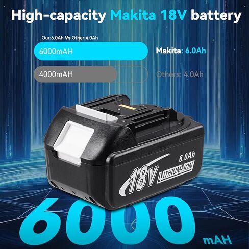 2 حزمة 6.0ah استبدال لماكيتا 18 فولت بطارية ليثيوم أيون BL1890 BL1860 BL1850 BL1840 BL1830 BL1815 BL1820 حزم بطارية أداة لاسلكية متوافقة مع أدوات وشواحن ماكيتا 18 فولت in Kuwait