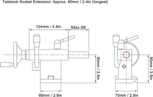 Mini Lathe Tailstock Rear Center Mount Replacement 0618 CJ18A Die Cast 7x12 Turning Tools for 7x12 7X14 CJ18A Rustproof Wood 7X14 Metal Lathes Mini Lathe Tools Accessories in Kuwait