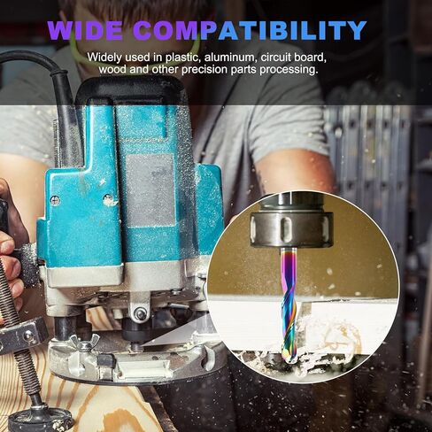مجموعة لقم توجيه CNC مطلية بـ 8 قطع من DLC ساق 1/4 بوصة، استخدامات متعددة لطواحين نهاية الكربيد الصلبة لأعمال النجارة، مثالية لنحت التفاصيل، والتشذيب، والنقش على شكل حرف V، والشق والنقر in Kuwait