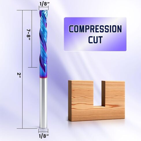 HQMaster أعلى وأسفل قطع ضغط بت 1/8 "عرقوب دوامة CNC راوتر نهاية مطحنة كربيد التنغستن قاطعة المطحنة مجموعة 10 حزمة in Kuwait